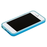 Бампер для iPhone 5 голубой с голубой полосой
