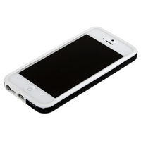 Бампер для iPhone 5 белый с черной полосой
