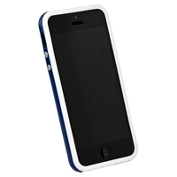 Бампер для iPhone 5s iPhone 5 белый с синей полосой