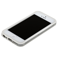 Бампер для iPhone 5 белый с прозрачной полосой