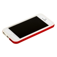 Бампер для iPhone 5s iPhone 5 белый с красной полосой