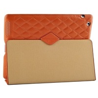 Чехол Jisoncase для iPad 4/3/2 натуральная кожа со стеганым узором оранжевый