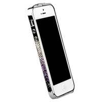 Бампер металлический Newsh для iPhone 5 со стразами фиолетовыми
