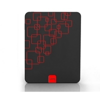 Чехол LUARDI для iPad черный с красным узором силиконовый