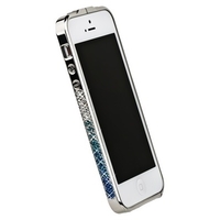 Бампер металлический Newsh для iPhone 5s iPhone 5 со стразами синими