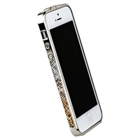 Бампер металлический Newsh для iPhone 5 со стразами золотистыми