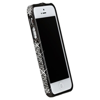 Бампер металлический для iPhone 5s iPhone 5 черный со стразами