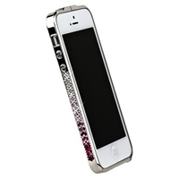 Бампер металлический Newsh для iPhone 5s iPhone 5 со стразами бордовыми