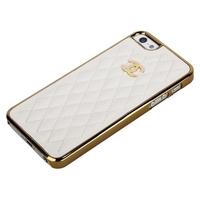 Накладка CHANEL Miaget  для iPhone 5 золото+белая кожа