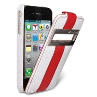 Чехол Melkco для iPhone 4s/4 Leather Case Jacka ID Type Limited Edition (White/Red LC)