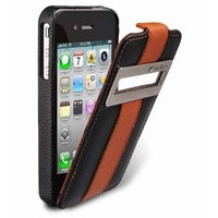 Чехол Melkco для iPhone 4s/4 Leather Case Jacka ID Type Limited Edition (Black/Orange LC)