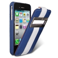 Чехол Melkco для iPhone 4s/4 Leather Case Jacka ID Type Limited Edition (Blue/White LC)