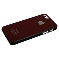 Накладка металлическая SGPe для iPhone 5s iPhone 5 бордовая с черной окантовкой