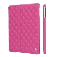 Чехол Jisoncase для iPad 5 Air со стеганым узором ярко-розовый JS-ID5-02H33