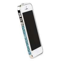 Бампер металлический Newsh для iPhone 5s iPhone 5 со стразами бирюзовыми