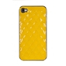 Накладка CHANEL Miaget для iPhone 4s/4 серебряная+желтая кожа без логотипа