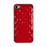 Накладка CHANEL Miaget для iPhone 4s/4 серебряная+красная кожа без логотипа