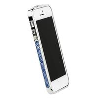 Бампер металлический Newsh для iPhone 5s iPhone 5 со стразами голубыми