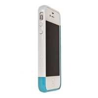 Бампер пластиковый SGP для iPhone 4s/4 белый/голубой