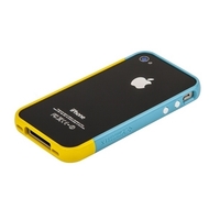 Бампер пластиковый SGP для iPhone 4s/4 голубой/желтый