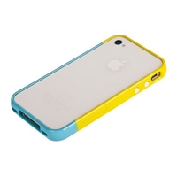 Бампер пластиковый SGP для iPhone 4s/4 желтый/голубой