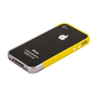 Бампер пластиковый SGP для iPhone 4s/4 желтый/серебряный