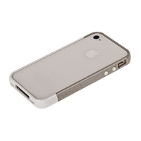 Бампер пластиковый SGP для iPhone 4s/4 серый/белый