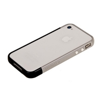 Бампер пластиковый SGP для iPhone 4s/4 серый/черный