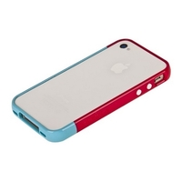 Бампер пластиковый SGP для iPhone 4s/4 темно-розовый/голубой