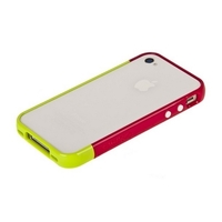 Бампер пластиковый SGP для iPhone 4s/4 темно-розовый/зеленый