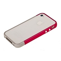 Бампер пластиковый SGP для iPhone 4s/4 темно-розовый/серый