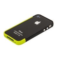 Бампер пластиковый SGP для iPhone 4s/4 черный/зеленый