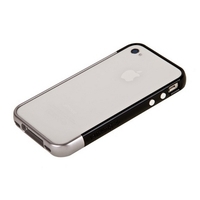 Бампер пластиковый SGP для iPhone 4s/4 черный/серебряный