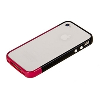 Бампер пластиковый SGP для iPhone 4s/4 черный/темно-розовый