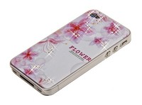 Накладка Flower для iPhone 4s/4 вид 7 со стразами