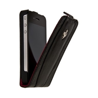 Чехол Ferrari для iPhone 4s/4 открывашка черный
