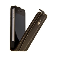 Чехол Ferrari для iPhone 4s/4 открывашка коричневый