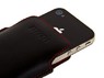 Чехол Ferrari для iPhone 4s/4/3Gs/3G кармашек черный красные нитки