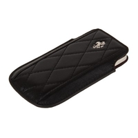 Чехол Ferrari для iPhone 4s/4/3Gs/3G кармашек черный черные нитки
