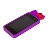 Чехол силиконовый Hello Kitty для iPhone 4s/4 бантики фиолетовый