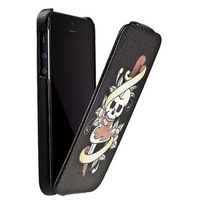 Чехол Faishion для iPhone 5s 5 откидной с рисунком вид_28 черный