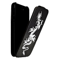 Чехол Faishion для iPhone 5s 5 откидной с рисунком вид_35 черный