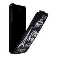 Чехол Faishion для iPhone 5s 5 откидной с рисунком вид_44 черный