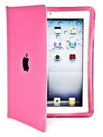 Чехол для iPad 4 3 2 полиуретановый с яблоком розовый