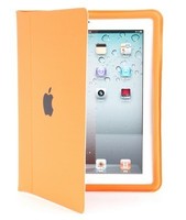 Чехол для iPad 4 3 2 полиуретановый с яблоком оранжевый