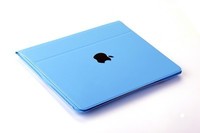 Чехол для iPad 4 3 2 полиуретановый с яблоком голубой