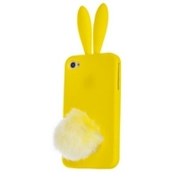 Чехол силиконовый Rabito для iPhone 4s/4 жёлтый кролик
