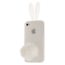Чехол силиконовый Rabito для iPhone 4s/4 прозрачный кролик