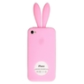 Чехол силиконовый Rabito для iPhone 4s/4 розовый кролик
