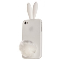 Чехол силиконовый Rabito для iPhone 4s/4 белый кролик